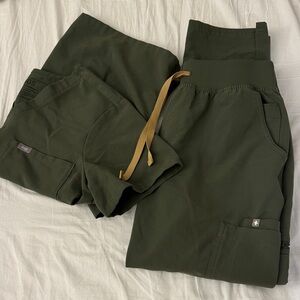 Moss high waisted yola & Catarina scrub top set